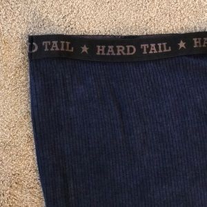 Blue ribbed hard tail maxi straight skirt